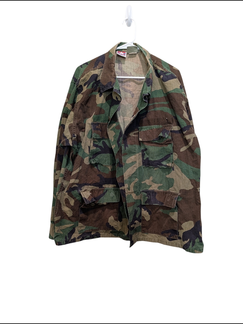 Propper Men's Woodland Camouflage Field Jacket - Green/Brown Camo Vintage